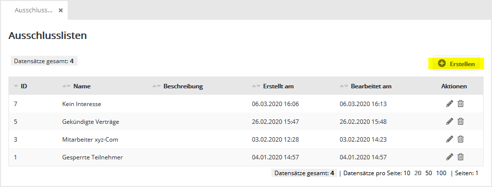 Abonnentenlisten in M-Tool
